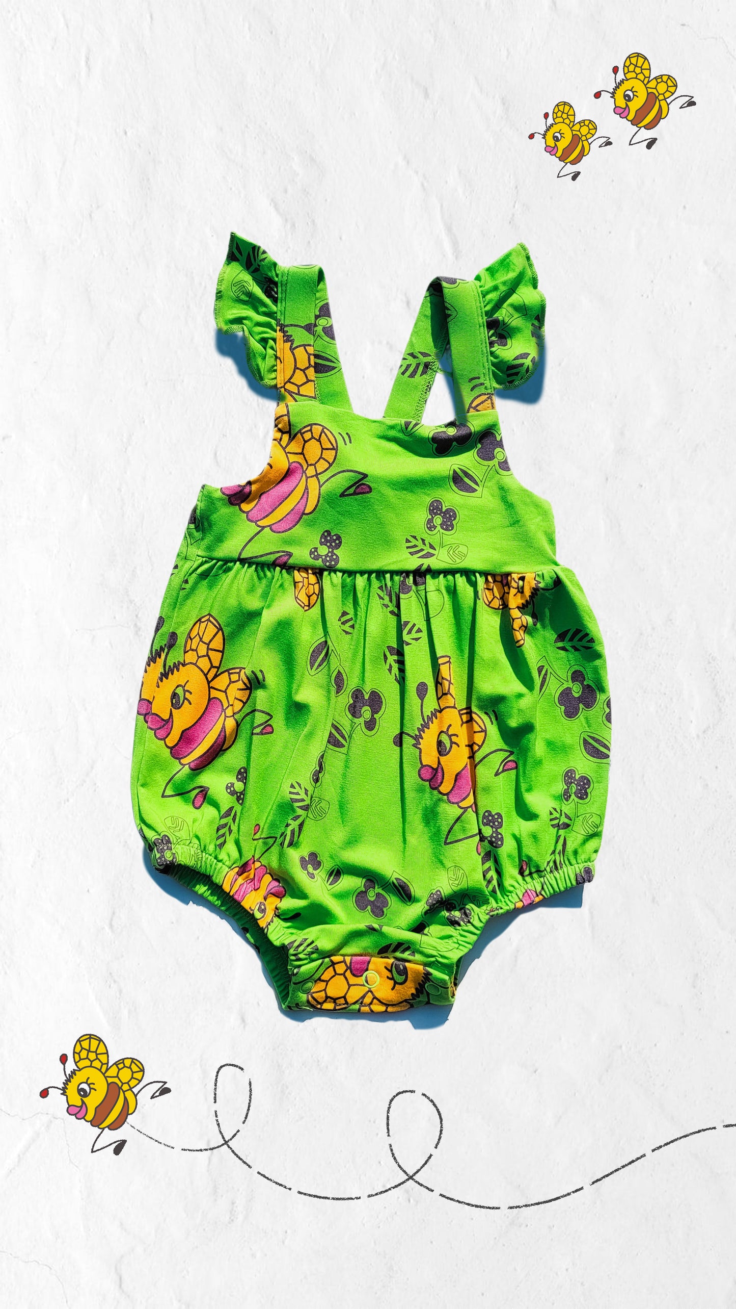 Ruffle Sleeves Bubble Rompers