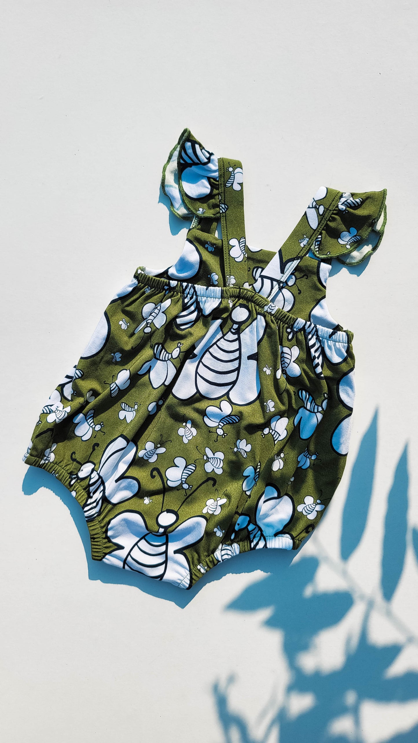 Butterfly: Ruffle Sleeves Bubble Rompers