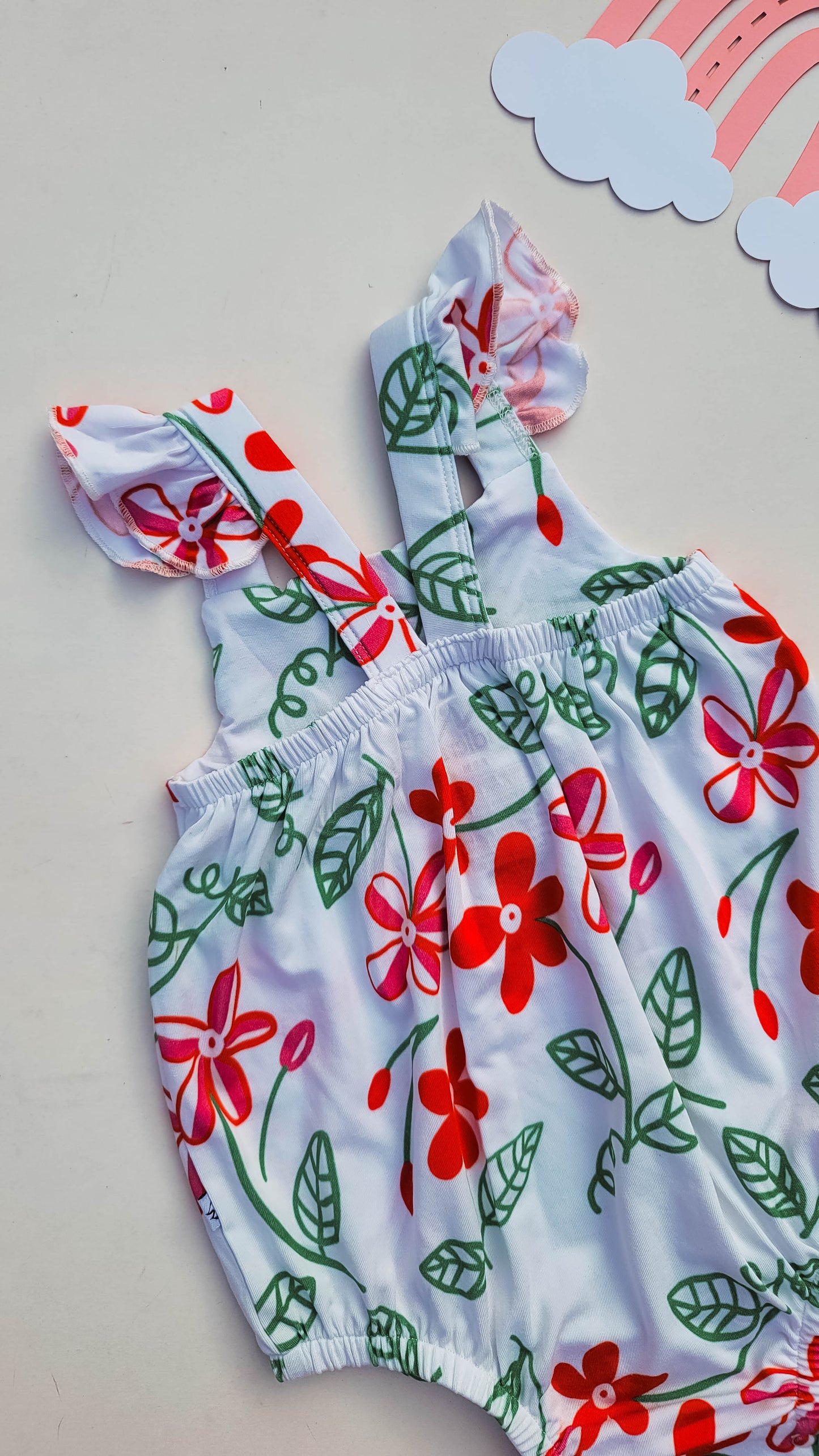 Malti: Ruffle Sleeves Bubble Rompers