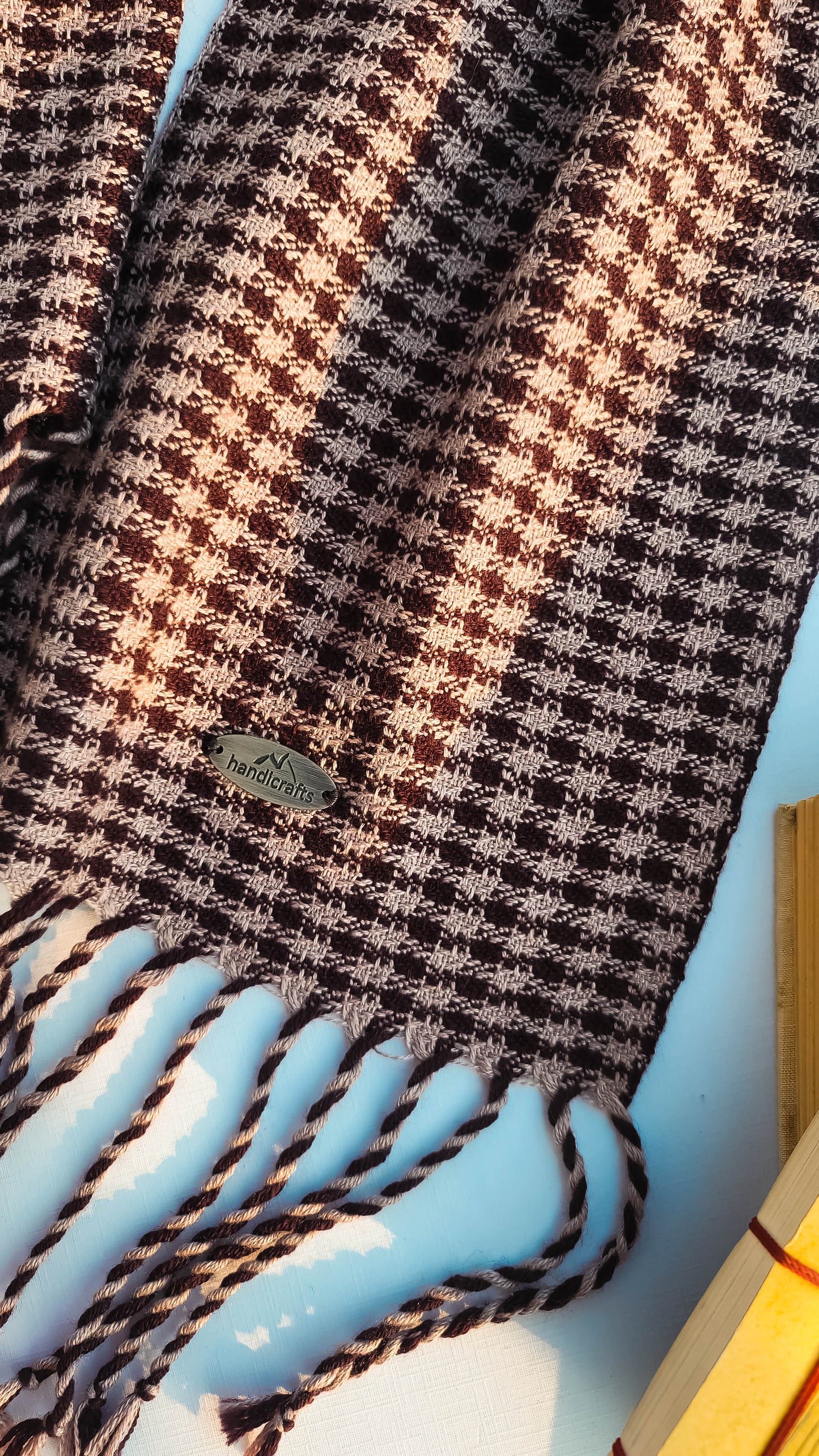 Tweed: Handwoven Scarf on a Table loom